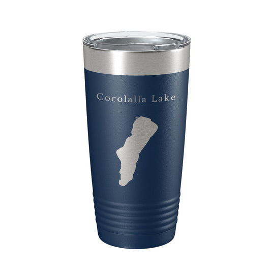 Cocolalla Lake Map Tumbler Travel Mug Insulated Laser Engraved Coffee Cup Idaho 20 oz