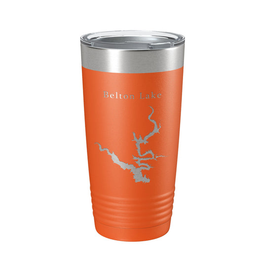 Belton Lake Map Tumbler Travel Mug Insulated Laser Engraved Coffee Cup Texas 20 oz