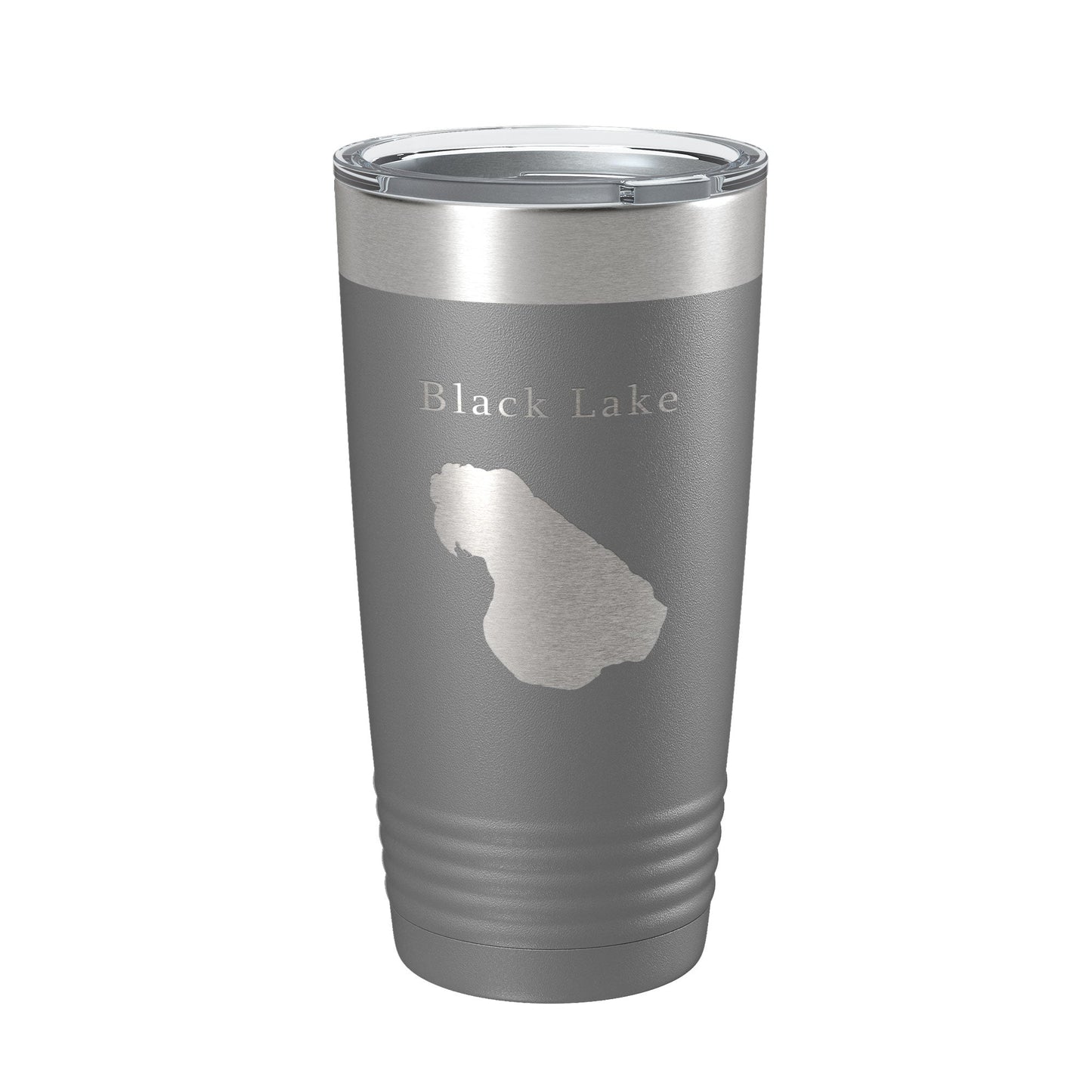 Black Lake Map Tumbler Travel Mug Insulated Laser Engraved Coffee Cup Michigan 20 oz