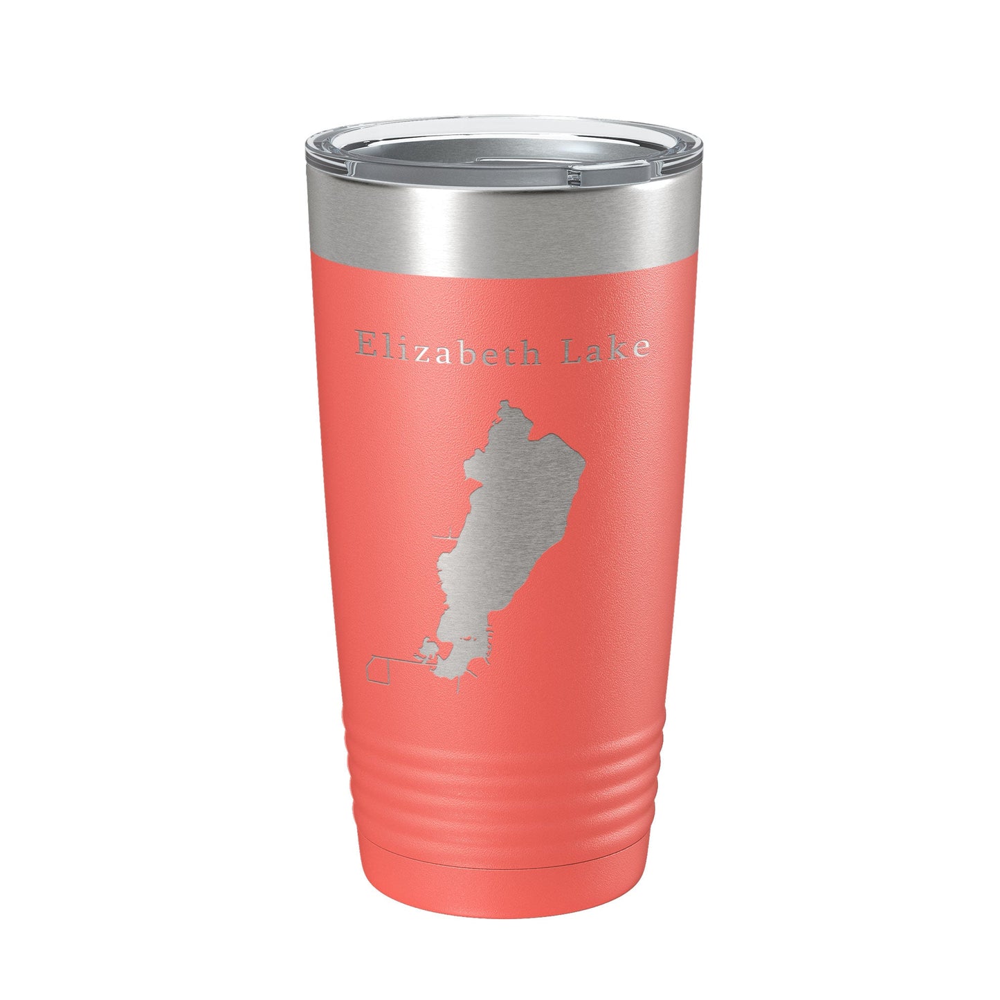 Elizabeth Lake Map Tumbler Travel Mug Insulated Laser Engraved Coffee Cup Illinois Wisconsin 20 oz