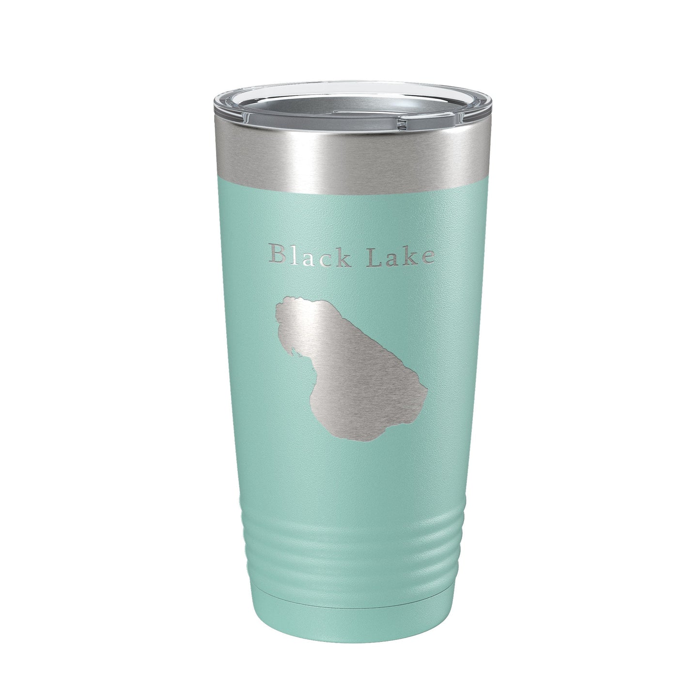 Black Lake Map Tumbler Travel Mug Insulated Laser Engraved Coffee Cup Michigan 20 oz
