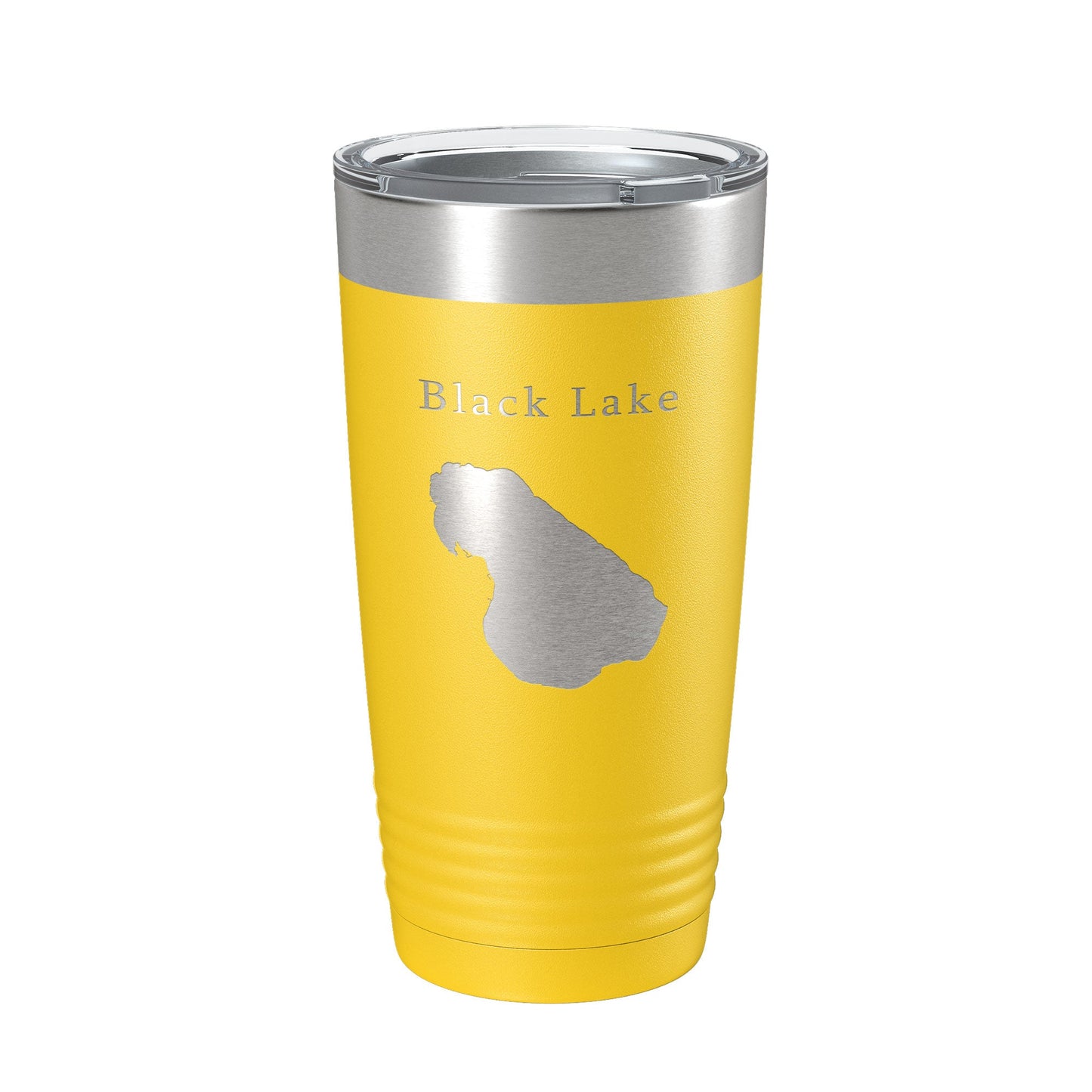 Black Lake Map Tumbler Travel Mug Insulated Laser Engraved Coffee Cup Michigan 20 oz