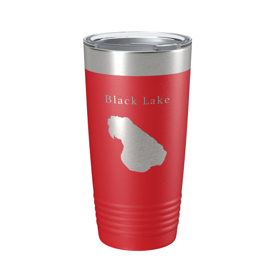 Black Lake Map Tumbler Travel Mug Insulated Laser Engraved Coffee Cup Michigan 20 oz