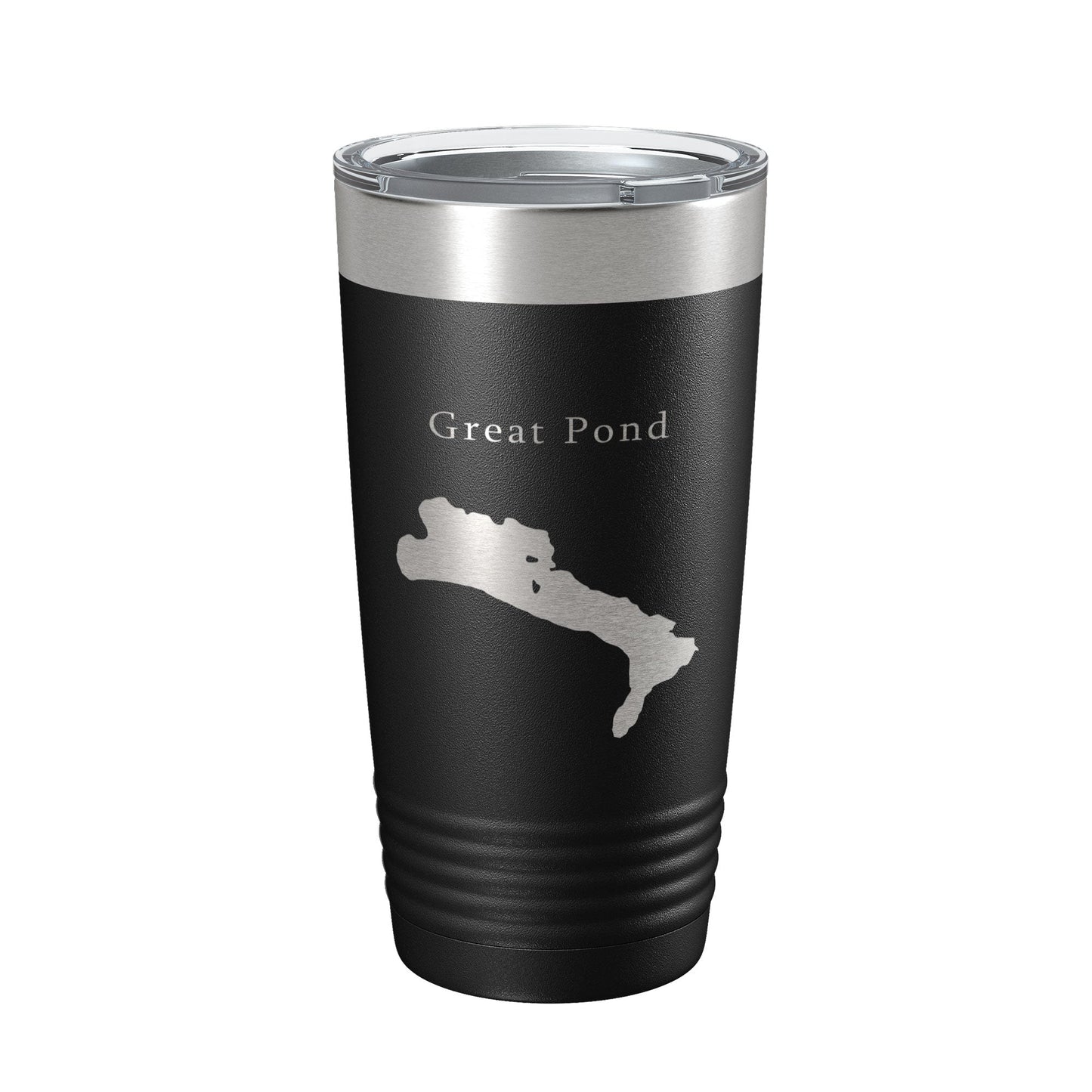 Great Pond Tumbler Lake Map Travel Mug Insulated Laser Engraved Coffee Cup Maine 20 oz