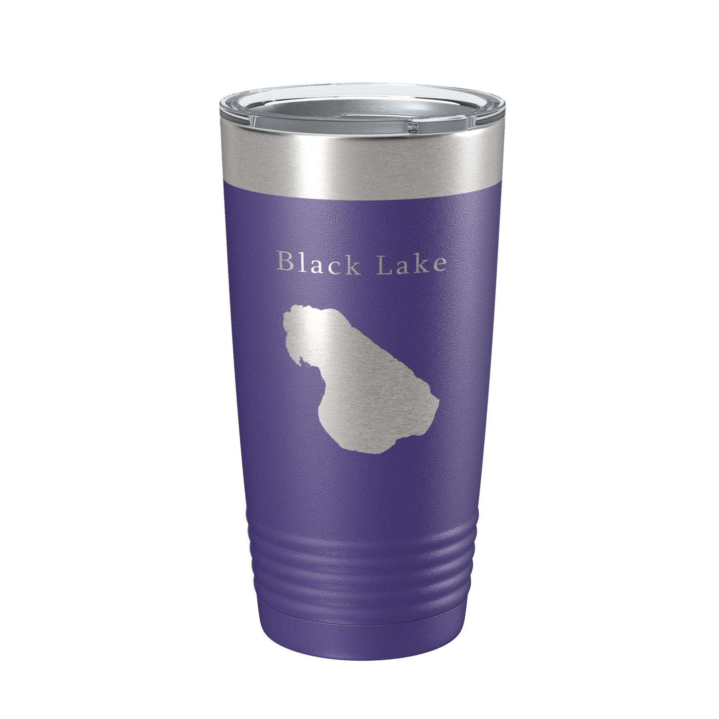 Black Lake Map Tumbler Travel Mug Insulated Laser Engraved Coffee Cup Michigan 20 oz