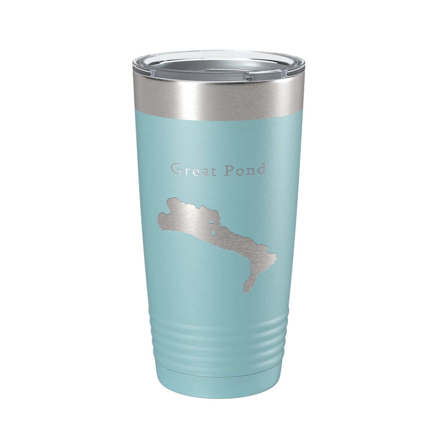 Great Pond Tumbler Lake Map Travel Mug Insulated Laser Engraved Coffee Cup Maine 20 oz