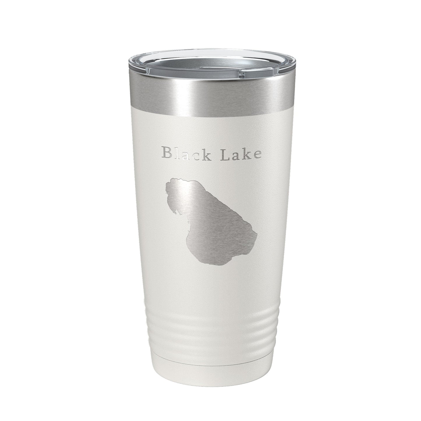 Black Lake Map Tumbler Travel Mug Insulated Laser Engraved Coffee Cup Michigan 20 oz